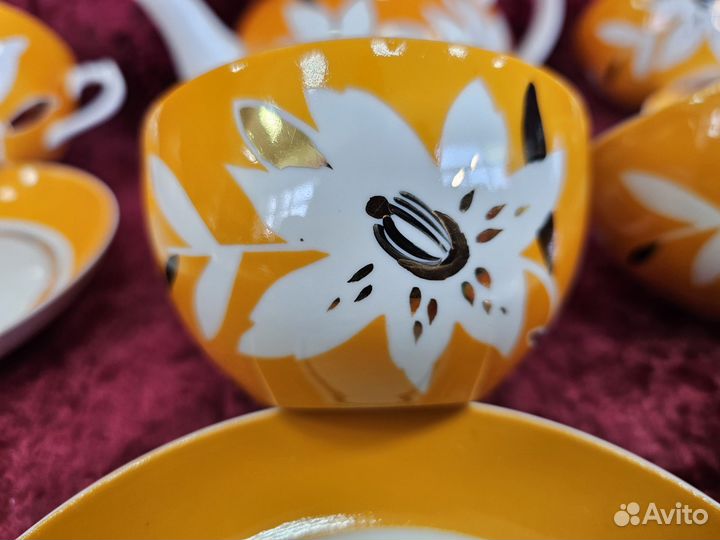 Сервиз чайный Тигровая лилия. Дулево 1 сорт 60 е г