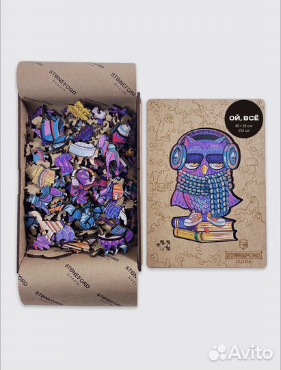 Деревянный пазл Сова 