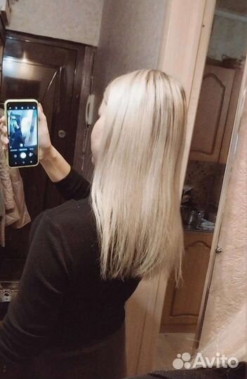 Волосы для наращивания 38 см блонд(для загущения)