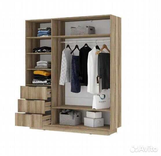 Шкаф 3-х створчатый Даллас шк 01 дуб каньон / софт