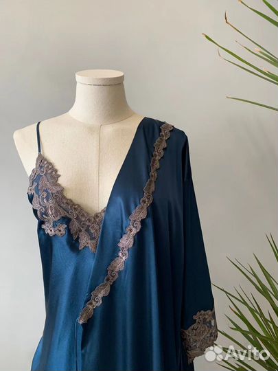 La perla сорочка халат Пижама атласная шелковая