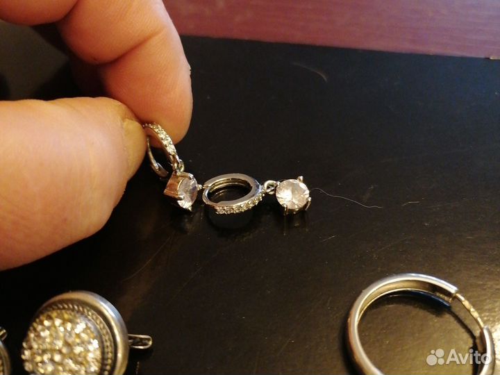 Серьги серебро, мельхиор