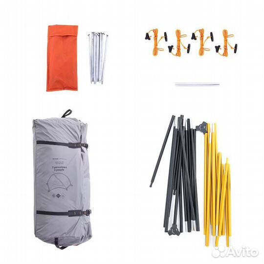 Палатка 3-местная forclaz trek 900