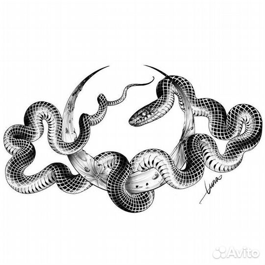 Модель на татуировку. Временные тату хной