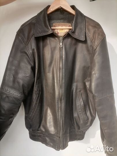 Кожаная куртка мужская 52 54 бу