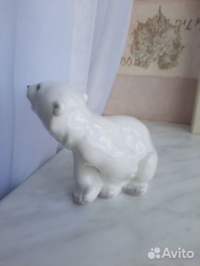 Статуэтка белый медведь, завод лфз период СССР