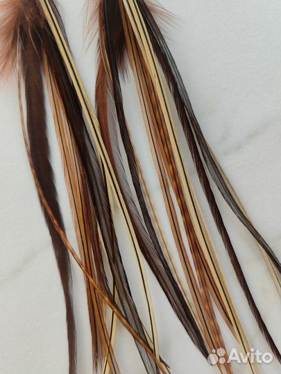 Серьги из натуральных перьев