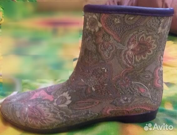 Полусапоги резиновые матовые зима осень демисезон