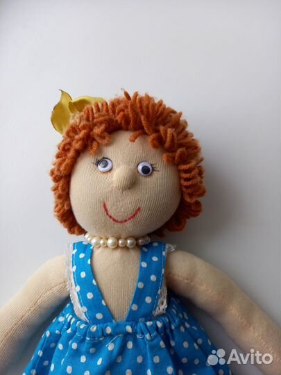 Кукла Дуся тряпичная интерьерная ручная работа