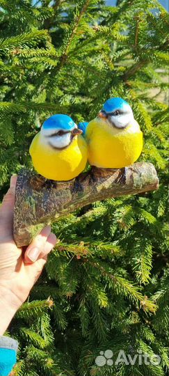 Садовая фигура подвесной декор Синички на ветке