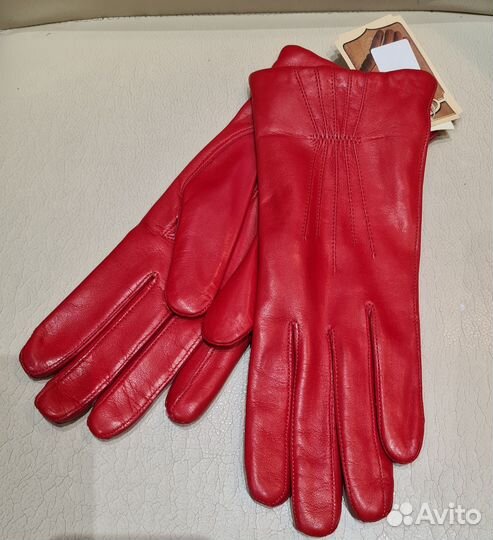 Перчатки женские кожаные новые размер 8