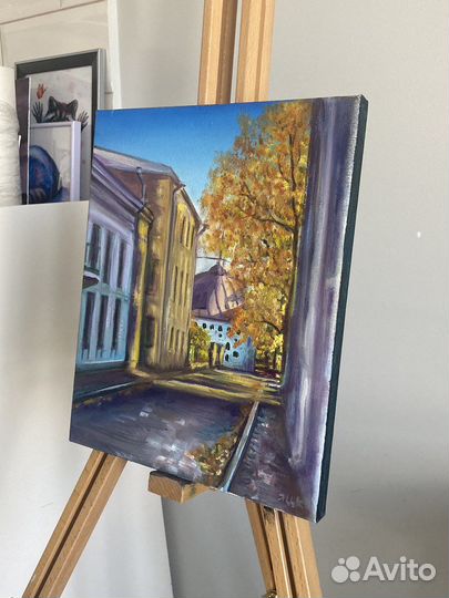 Картина маслом на холсте осень Выборг
