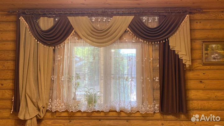 Штора, комплект с ламбрекеном,занавески