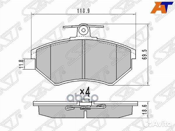 Колодки тормозные перед audi A6 99- ST-8D069815