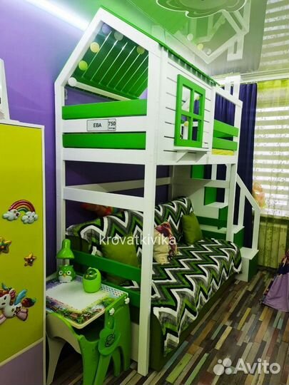 Детская кровать чердак домик