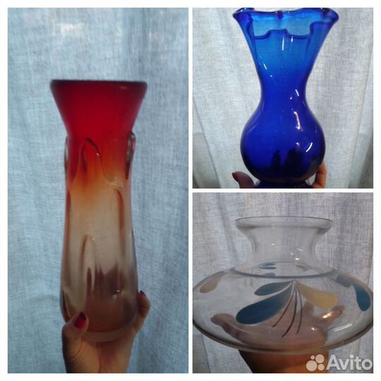 Ваза для цветов стекло СССР