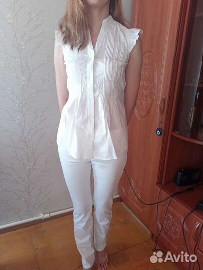 Брюки белые прямые