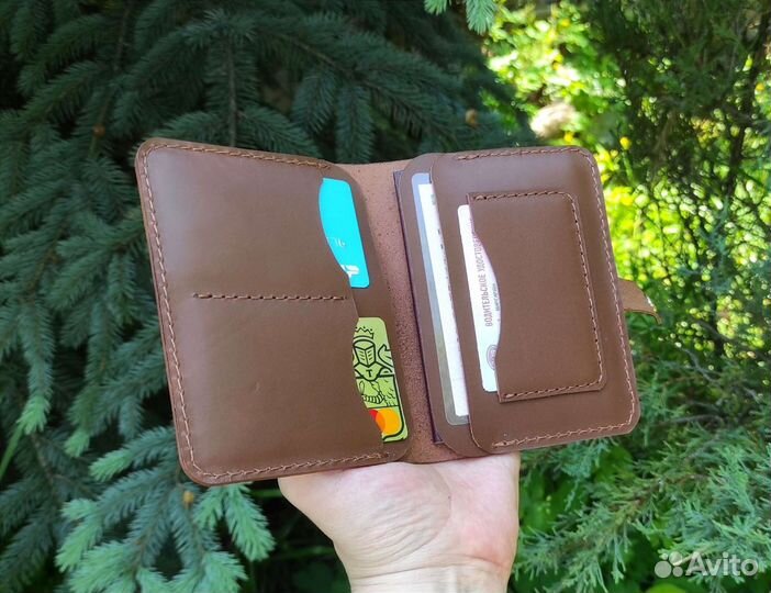 Портмоне для документов, натуральная кожа