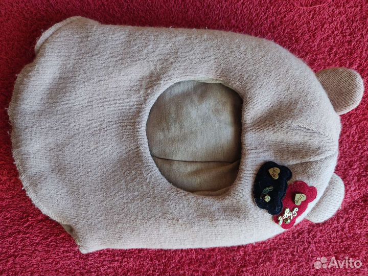 Шапка шлем для девочки зима