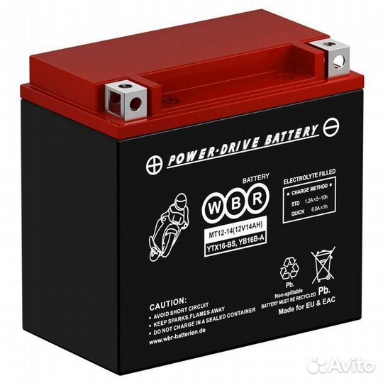 Аккумулятор для мотоцикла WBR MT 12-14 (12В 14А)