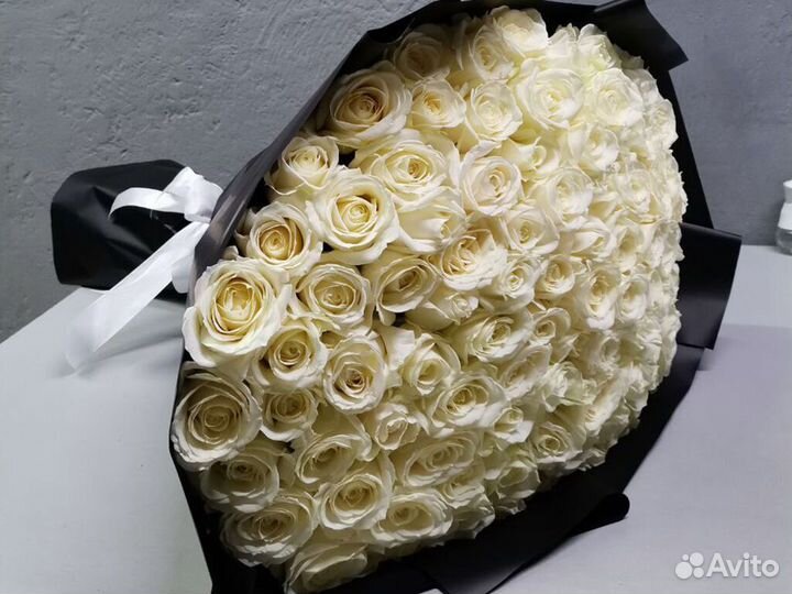 101 Роза белые розы цветы доставка