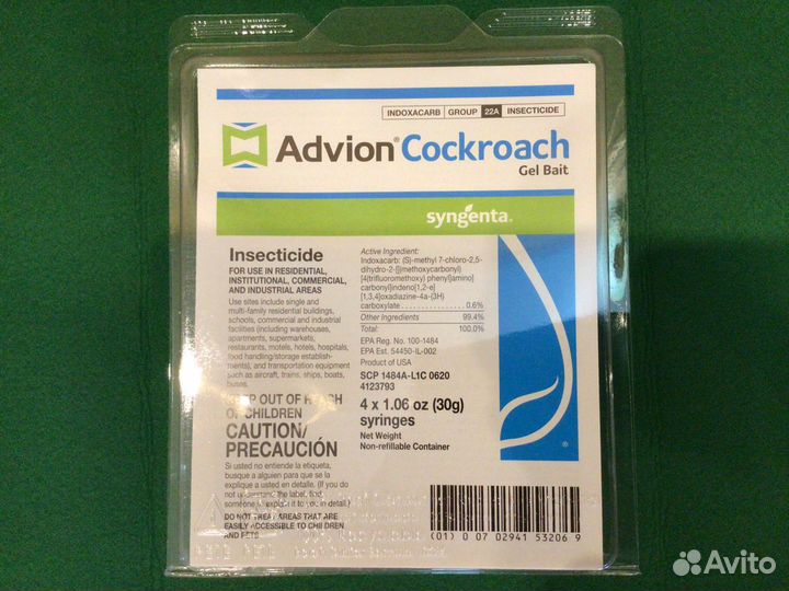 Advion Cockroach Gel bait один шприц