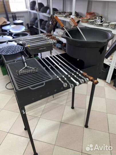 Мангал с печью под казан