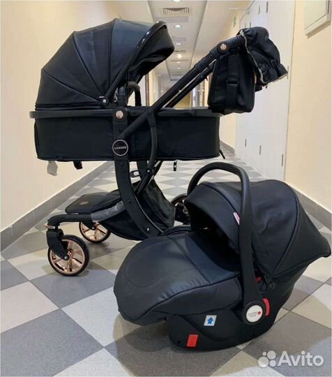 Коляска 3 в 1 lux экокожа