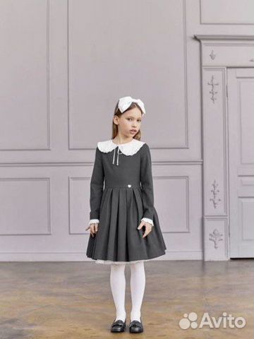 Классическое школьное платье серое и синие объявление продам