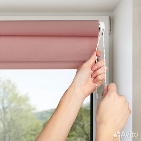 Рулонные шторы Плайн пыльная роза 200 см