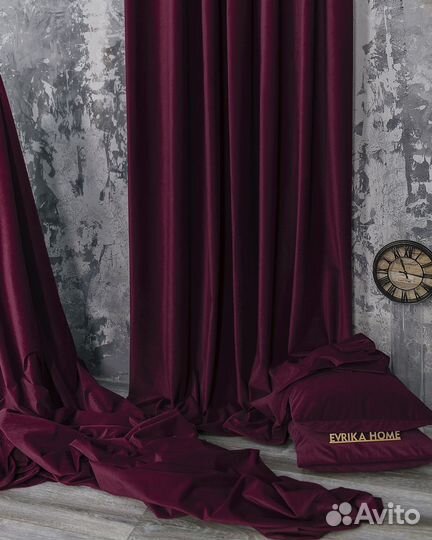 Шторы бархат богема бордо новые пошив