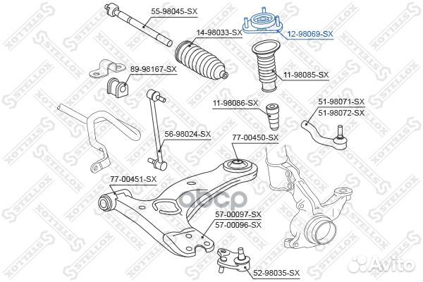 12-98069-SX опора амортизатора переднего Toyot