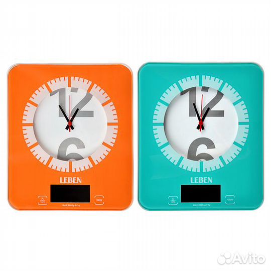 Весы кухонные электронные с часами, до 5кг