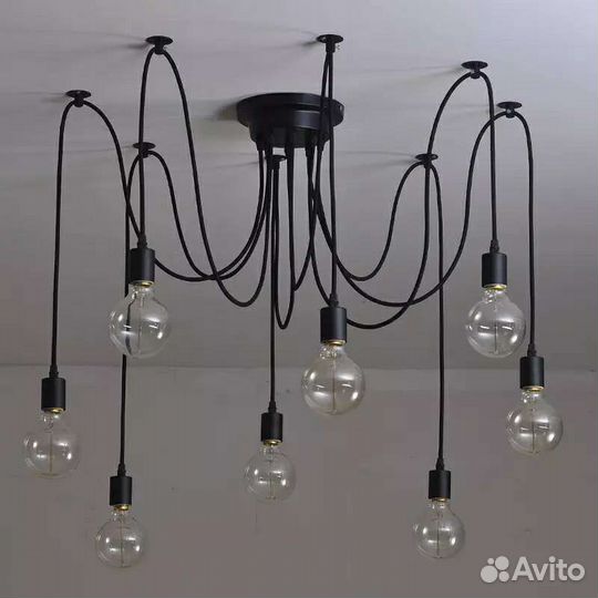 Люстра паук. Люстра в стиле лофт. Новая