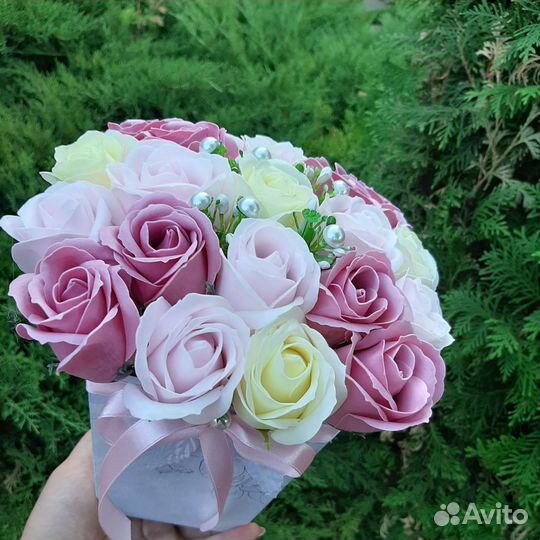 Букет из мыльных роз