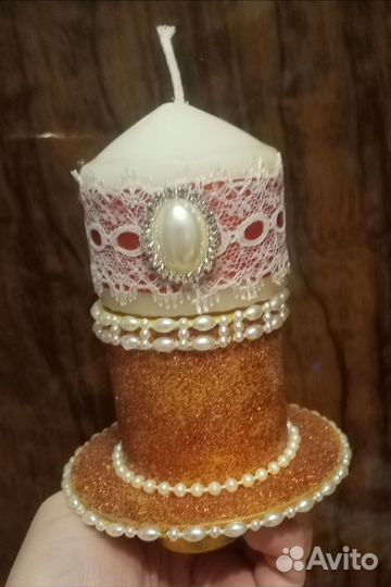 Подсвечник+свеча декорированная