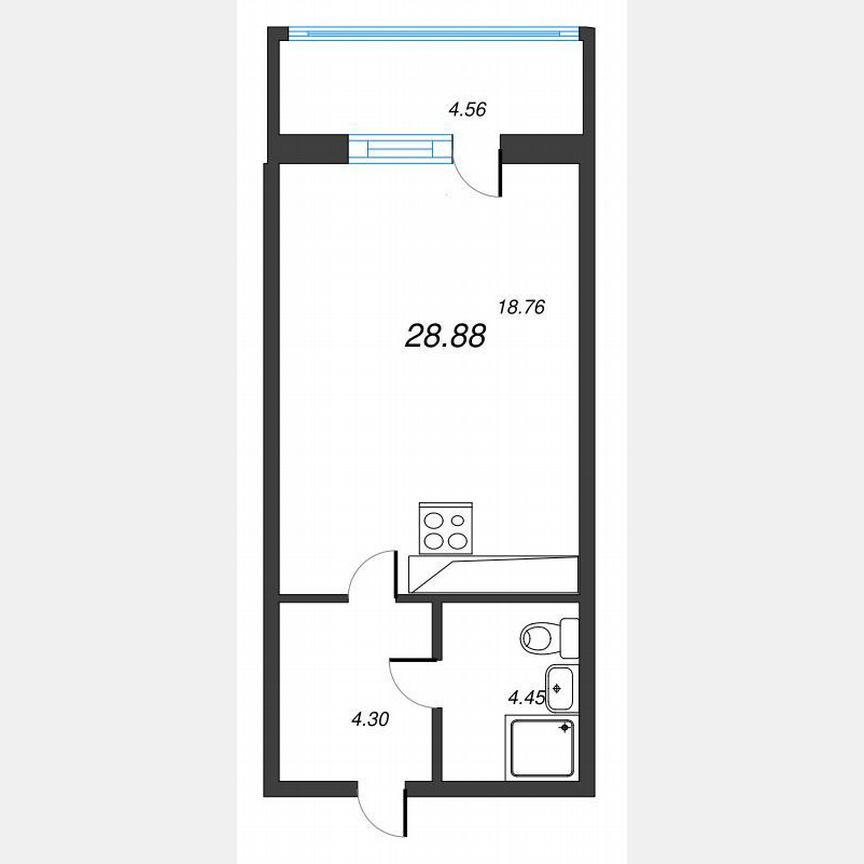 Квартира-студия, 32,1 м², 14/22 эт.