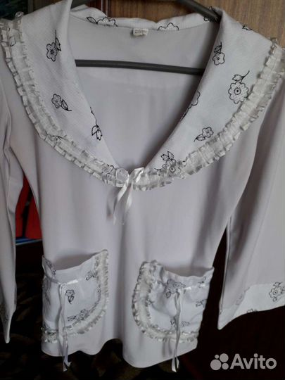 Блузка женская белая школьная