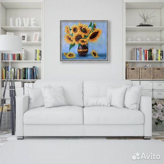 Картина маслом Подсолнухи цветы