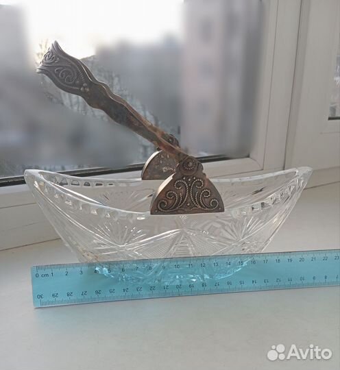 Ладья хрусталь мельхиор СССР