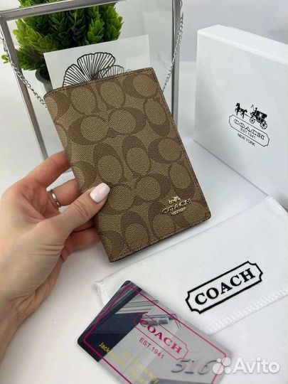 Обложка на для документов Coach натуральная кожа