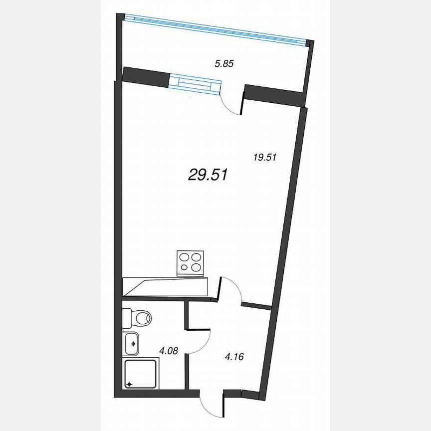 Квартира-студия, 33,6 м², 18/22 эт.