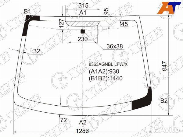 Стекло лобовое citroen C1