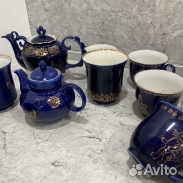 Кобальтовая посуда СССР синяя