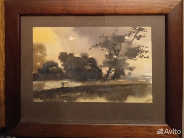 Акварель 15*20 в рамке под стеклом. Худож.Паулс