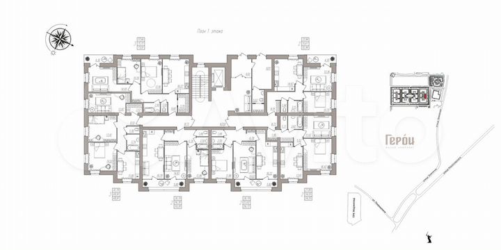 2-к. квартира, 59,3 м², 1/3 эт.