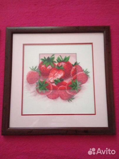 Картины вышитые Вишни клубника слива