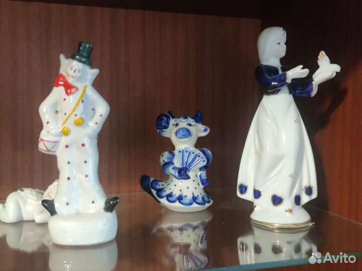 Рюмка на ножке СССР, стаканы, фарфоровые фигурки