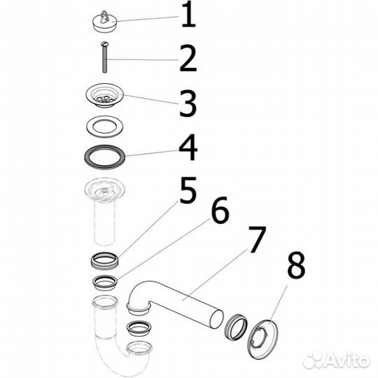 Сифон для раковины Viega Sifon 5612 111298 Хром