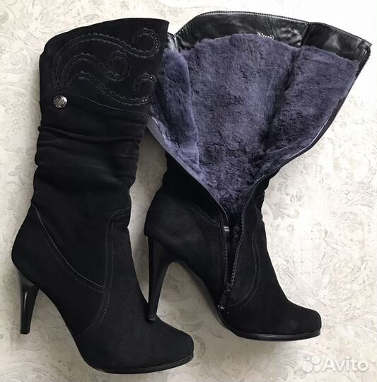 Сапоги новые натуральная замша и натуральный мех